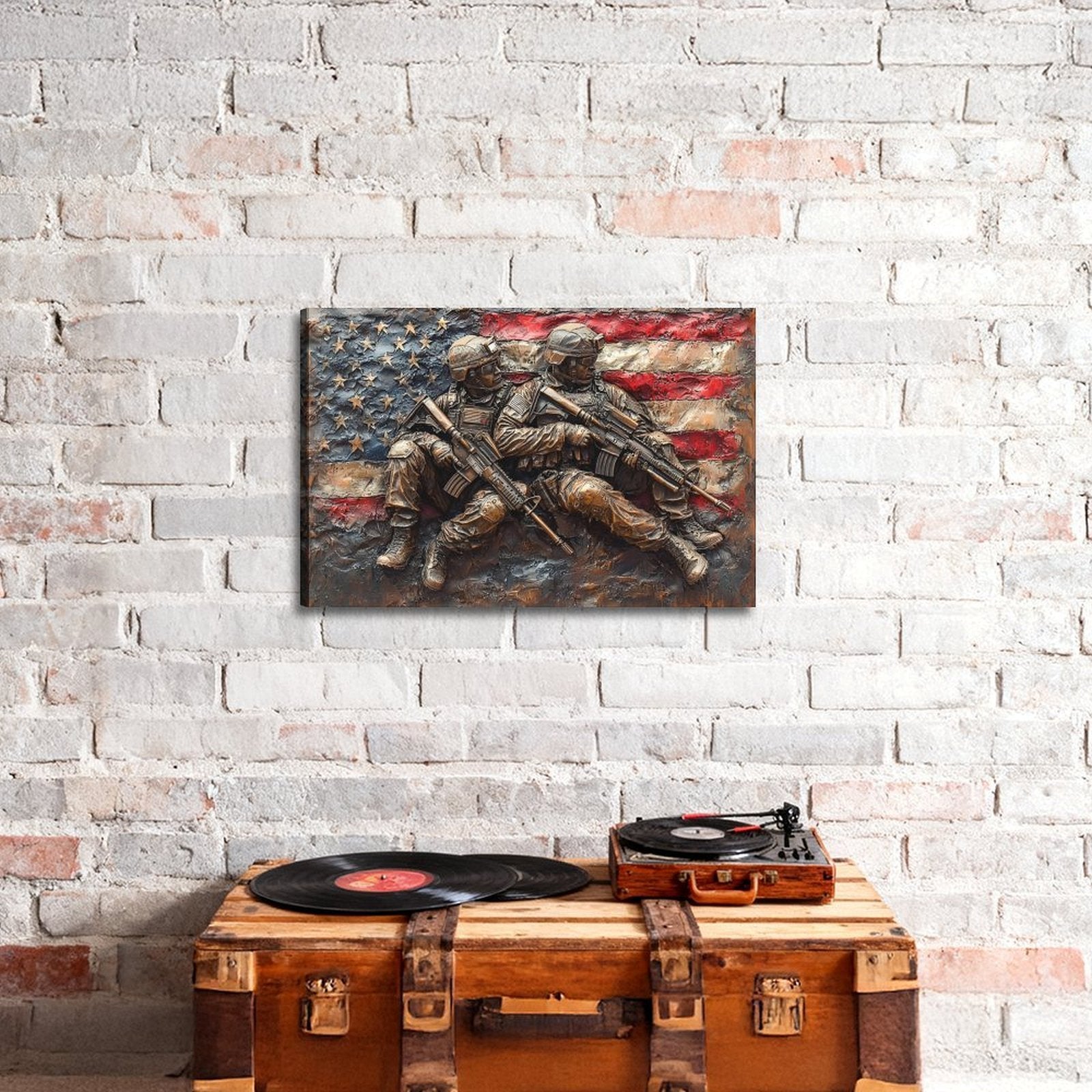 Service & Honor — Oresh textured canvas print detail