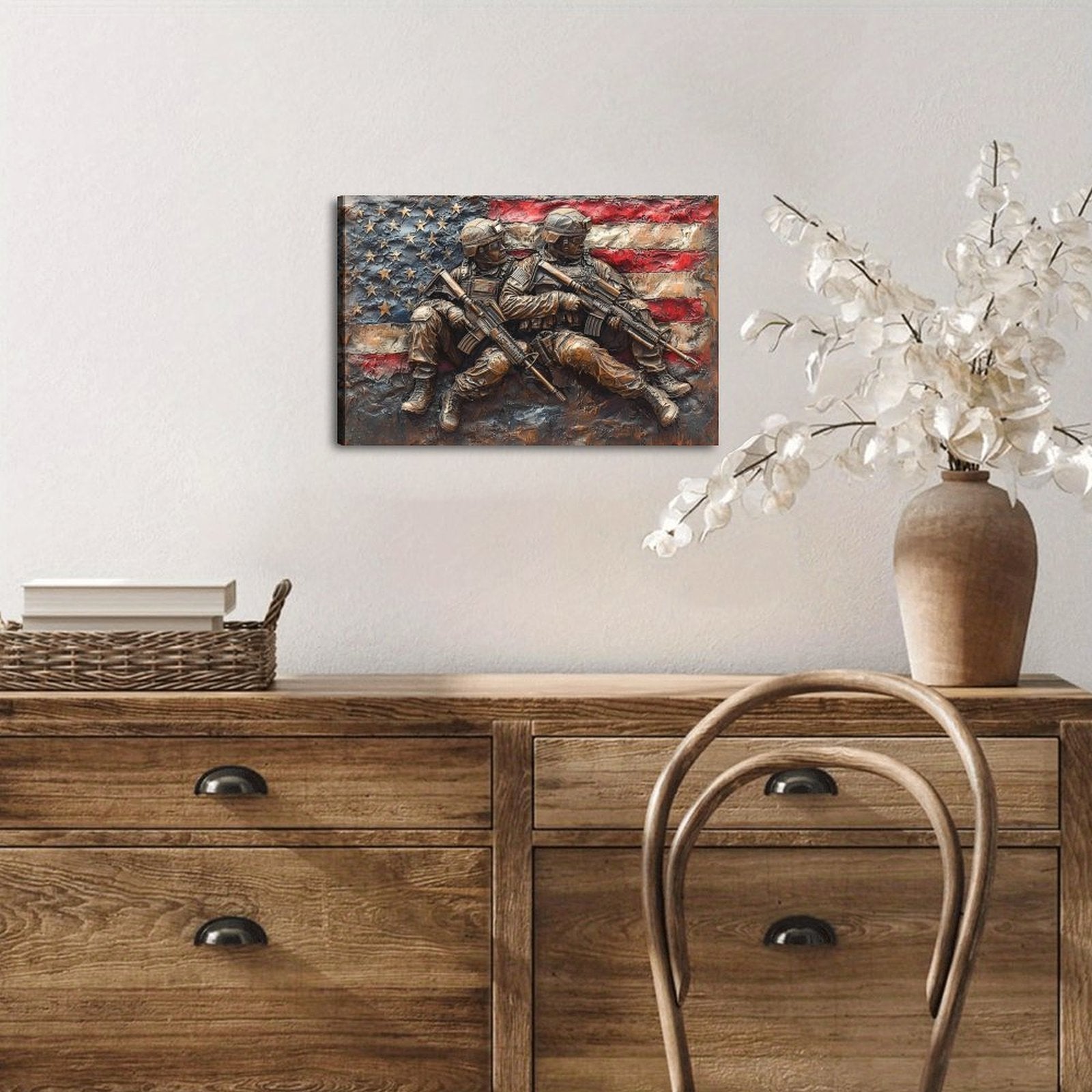 Service & Honor — Oresh textured canvas print detail